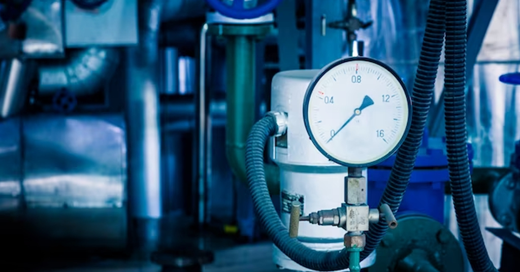 Pressure Gauge in Industrial Setting