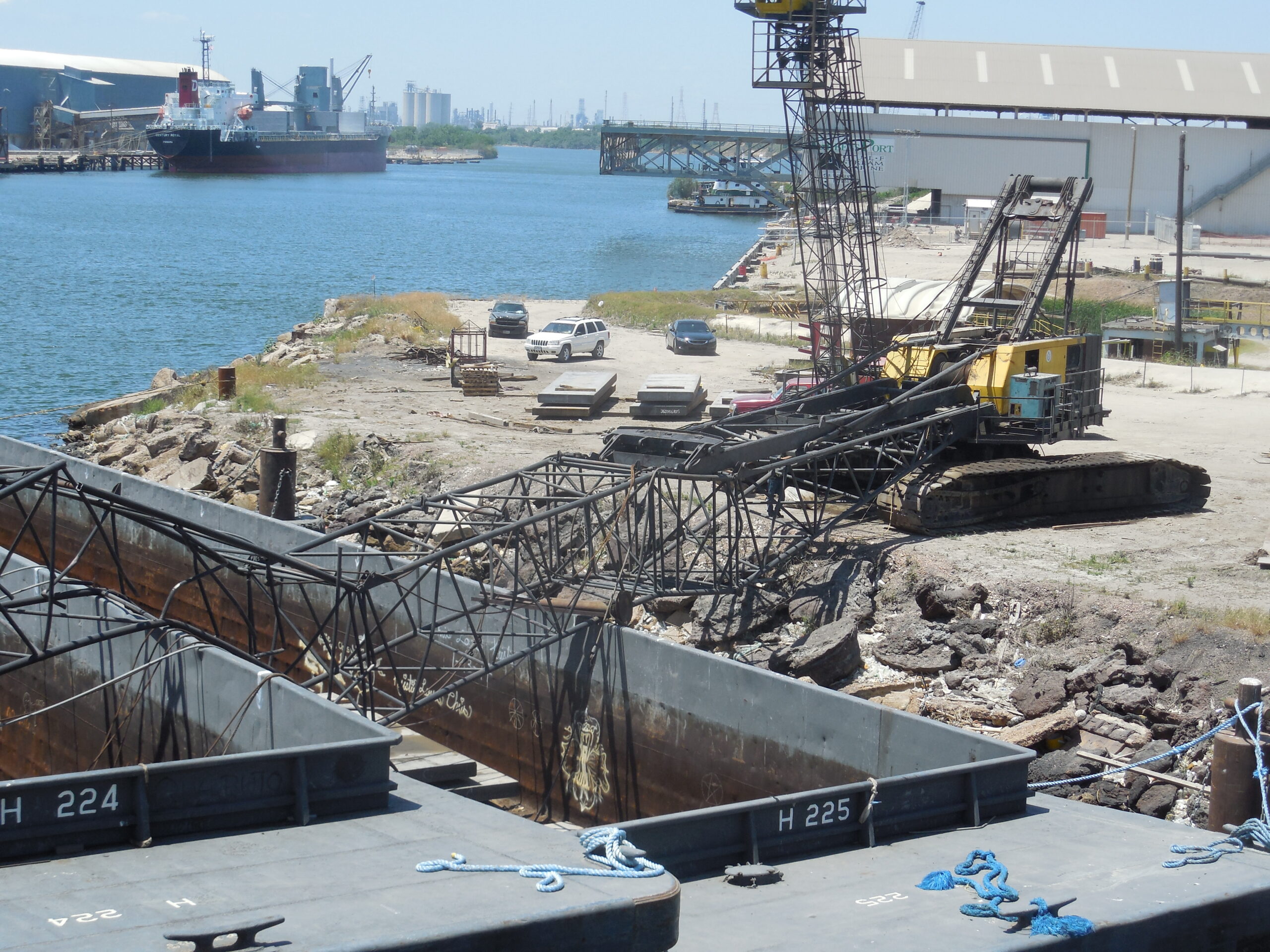 Industrial Dock with Dredging Equipment