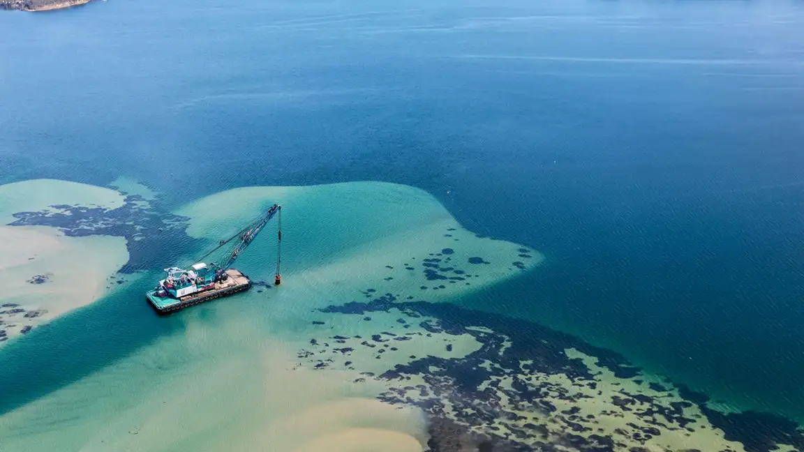 Dredging Underway at Dog Leg Section of Swansea Channel in New South Wales